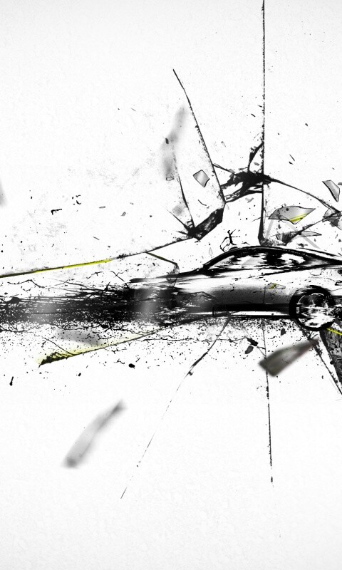 Летящие осколки обои