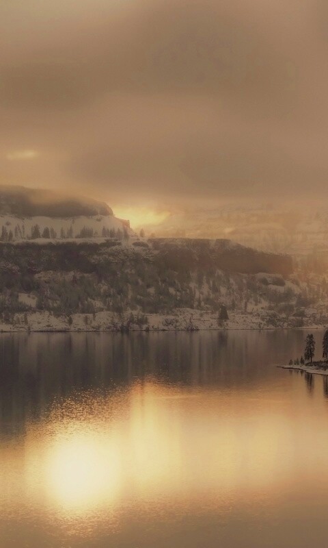 Озеро зимой обои