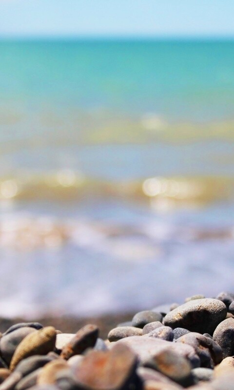 Пляж из гальки обои