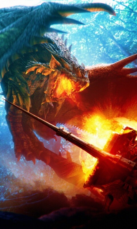 Атакующий дракон обои