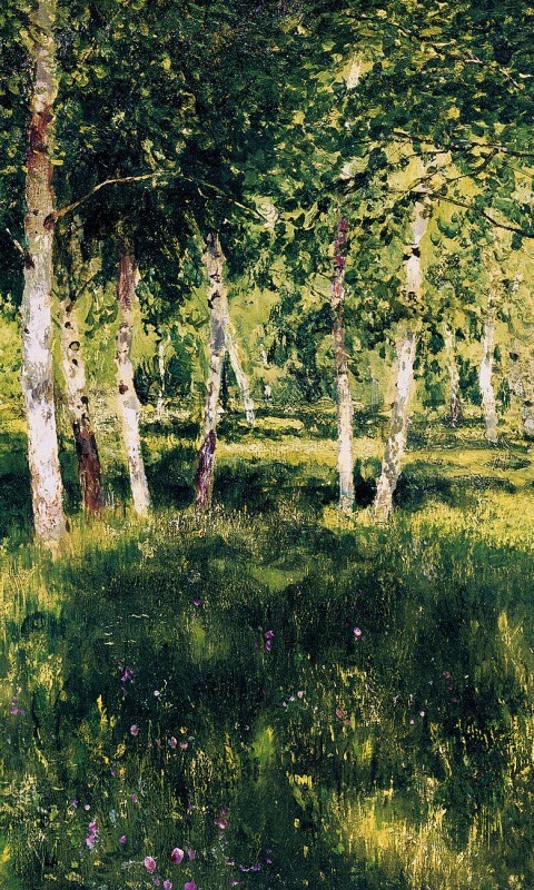 Левитан "Берёзовая роща" обои