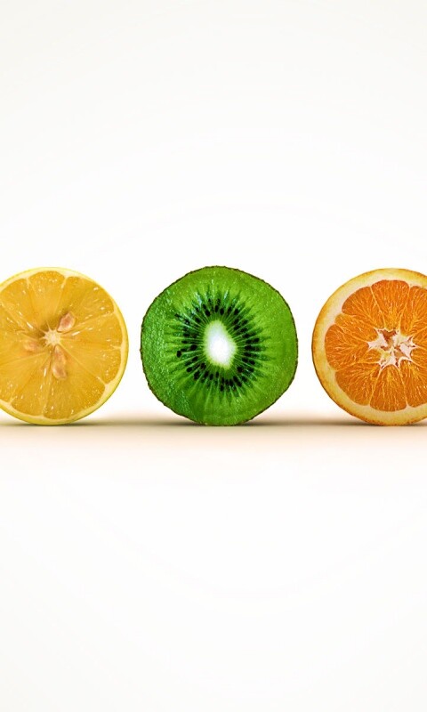 Фрукты в разрезе обои