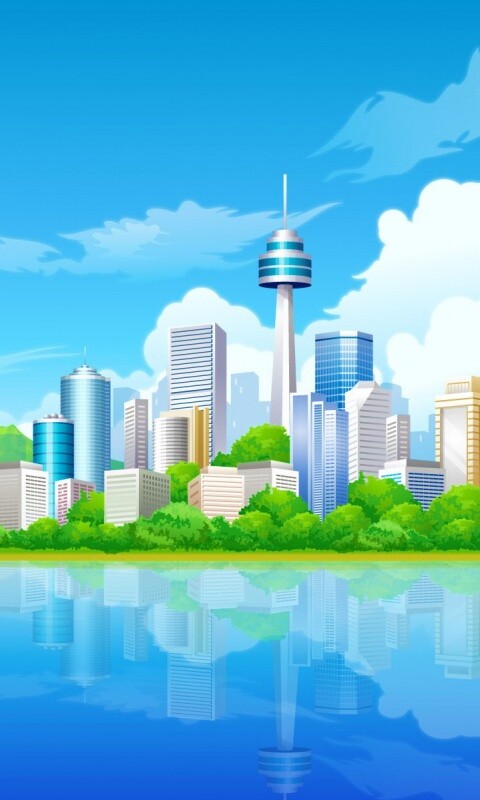 Рисунок города обои