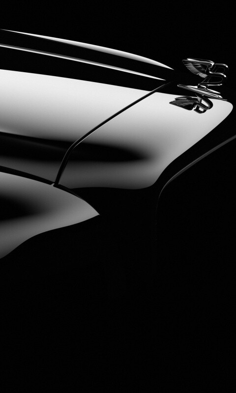 Капот чёрного авто обои