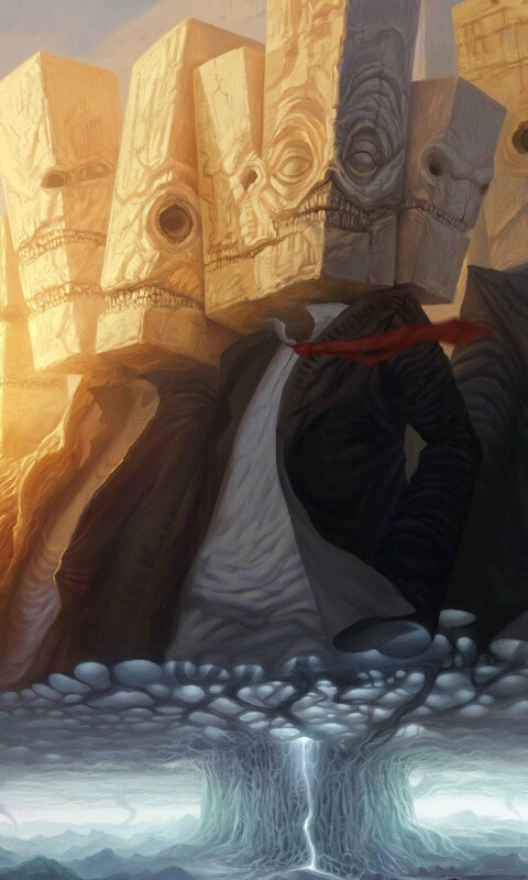 Каменные головы обои