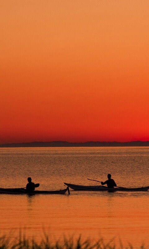 Рыбаки на лодках обои