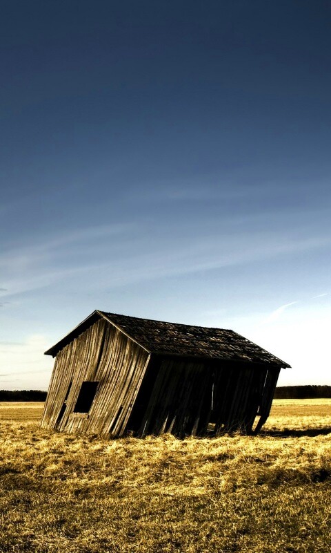 Покосившийся сарай обои