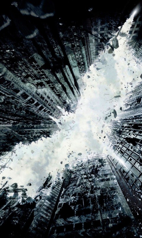 Темный рыцарь среди рушащегося мира обои