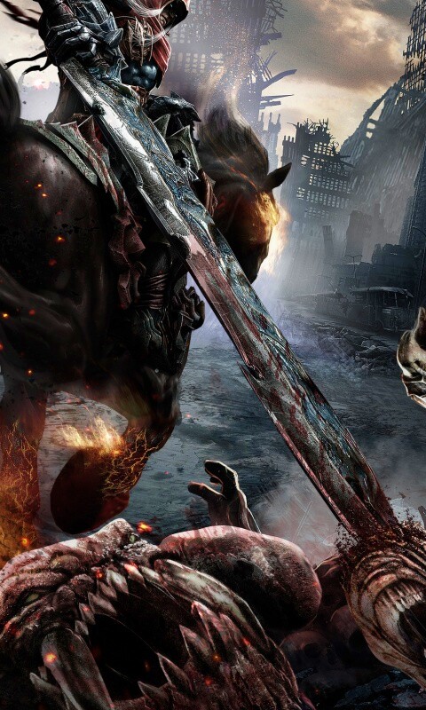 Темный рыцарь на демоническом коне обои