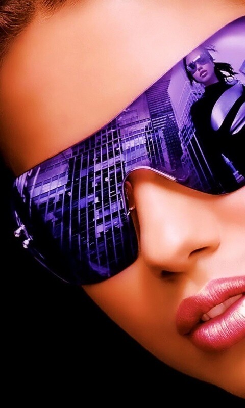 Девушка в стильных очках обои