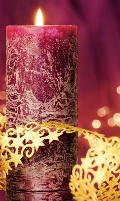 Новогодняя свеча обои