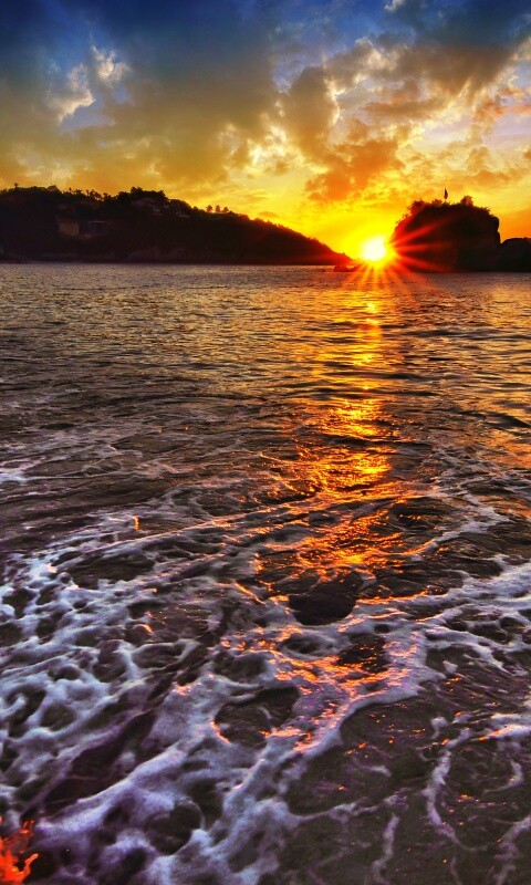 Закат в лагуне обои