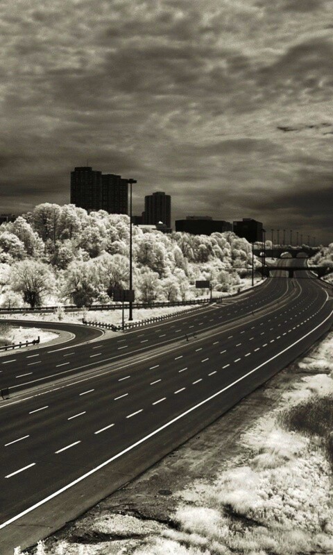 Черно-белое шоссе обои