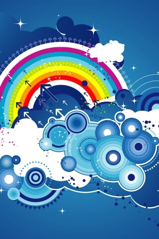 Разноцветная радуга обои