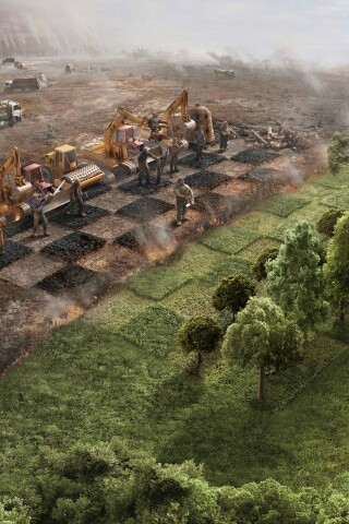 Цивилизация против природы обои