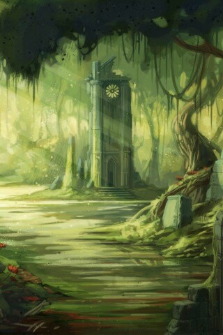 Руины эльфийского города обои