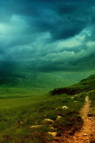 Тропинка средь холмов обои