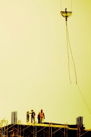 Строители на объекте обои