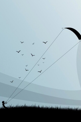 Запуск воздушного змея обои