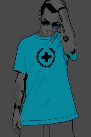 Парень в голубой футболке обои