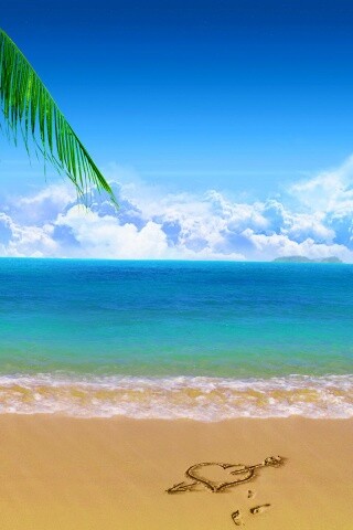 Любовь на океанском берегу обои