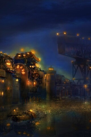 Портовые огни обои