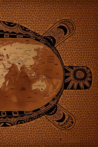 Карта мира на черепахе обои