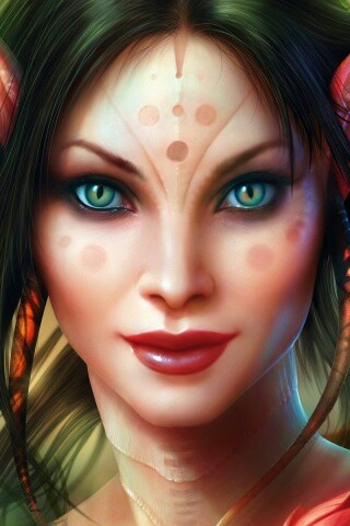 Эльфийка с кошачьими глазами обои