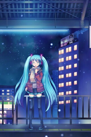 Девочка на остановке обои