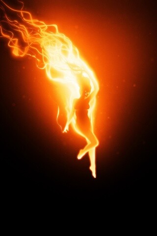 Огненная девушка обои