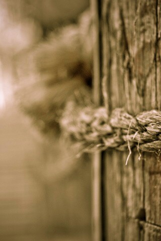 Веревка на деревянном столбе обои