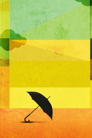 Силуэт зонтика обои