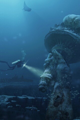 Затопленный Нью-Йорк обои