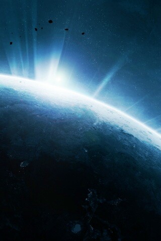 Восход над планетой обои