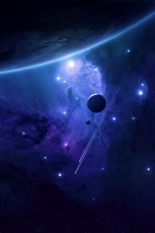 Комета пролетает мимо планеты обои