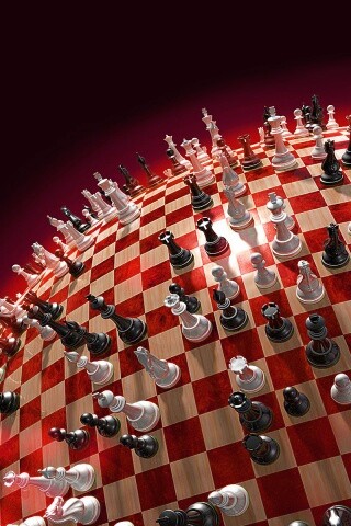 Сферическое шахматное поле обои