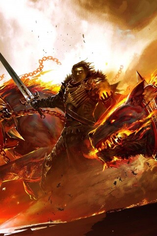 Темный рыцарь и гончие смерти обои