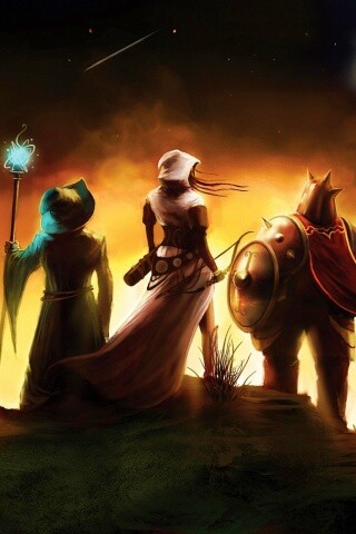 Воин, лучник и маг обои