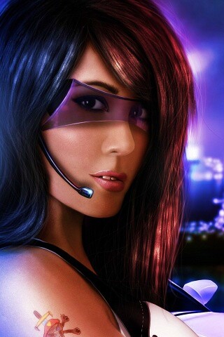 Девушка из будущего с пистолетом обои