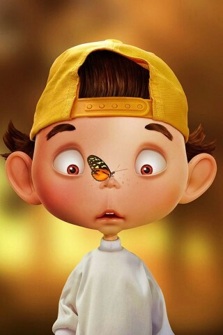 Бабочка на носу обои