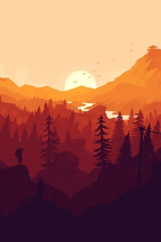 Красный Firewatch обои