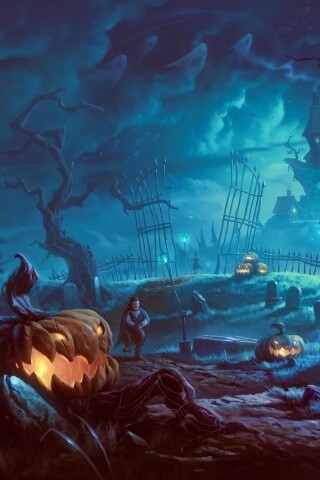 Кладбище на Хэллоувин обои