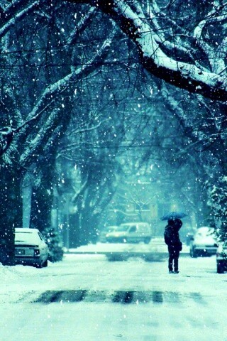 Зимняя улица обои