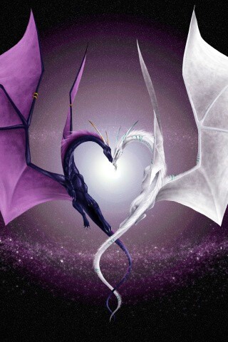 Влюбленные драконы обои