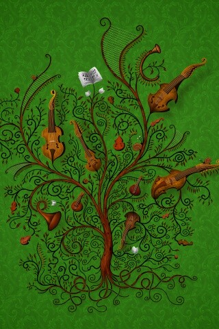 Музыкальное дерево обои