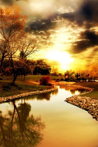 Осенний день в парке обои