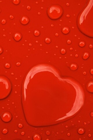 Капли на красном фоне обои