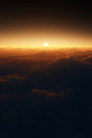 Закат над облаками обои