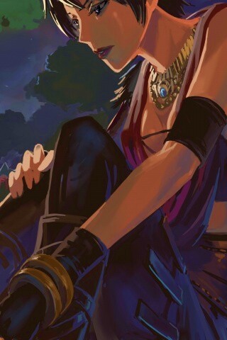 Рисунок Морриган в лагере обои