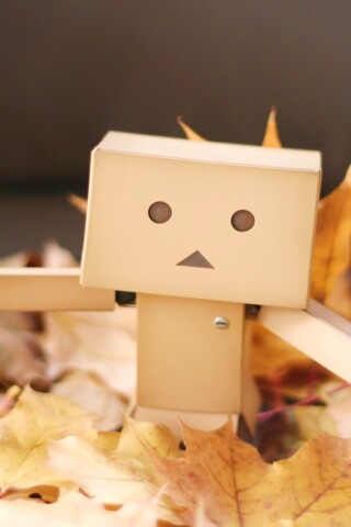  Yotsubato Danbo резвится листьях обои